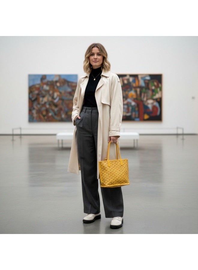 يارا حقيبة يد نسائية أنيقة قابلة للعكس مع جيب صغير قابل للفصل - أنيقة، كاجوال، ومتعددة الاستخدامات للاستخدام اليومي - Image 1